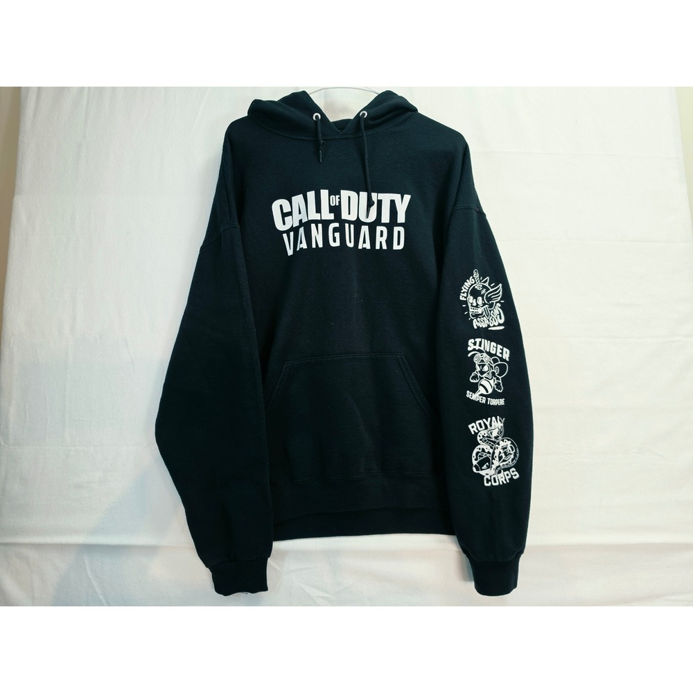 Call of Duty Vanguard Hoodie Black Graphic Mens XL Big N Bad Wolf Sleeve Print